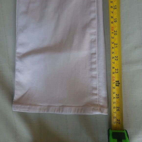 Mother The Mid Rise Smokin' Double Flood Size 32 Cream Cropped Designer Demin - Picture 7 of 15